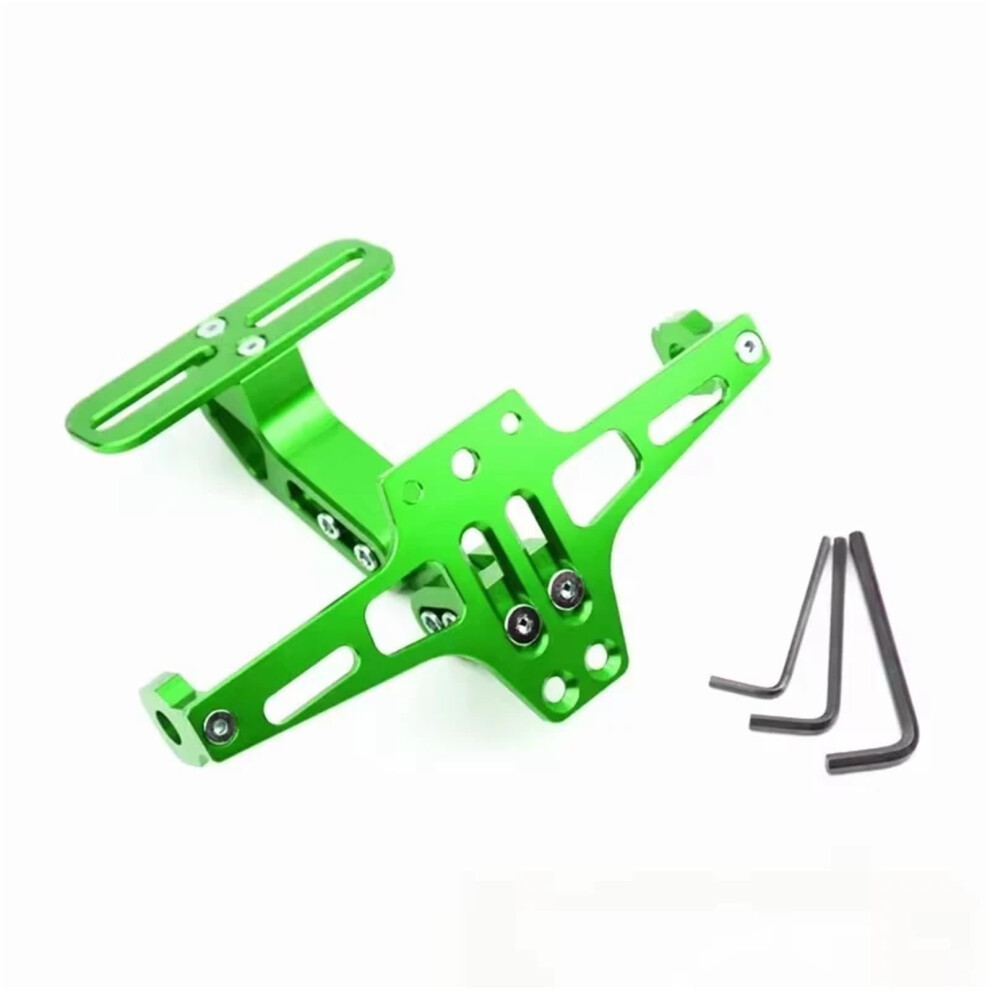Universal Adjustable Motorcycle License Plate Bracket Rear Turn Signal Holder Green 9393856852994