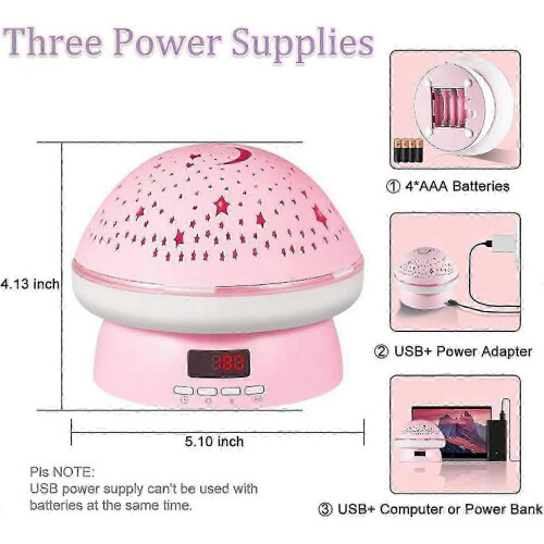 Star Projector, Starry Sky Night Light, 360 Rotating Remote Control, Multicolor Night Light (Pink) 1