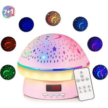 Star Projector, Starry Sky Night Light, 360 Rotating Remote Control, Multicolor Night Light (Pink)