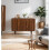 Slatted Dark Mango Wood 2 Door Sideboard Vintage-Style 1