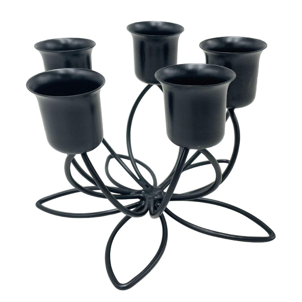 (5 heads black) Candle Holder Wedding Candle Holder Home Decor Flower Crafts-image-OPC-PKMW72M-NEW