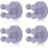 4 pcs Silicone Toothbrush Holder Multi-Function Hook Waterproof self Adhesive Single Toothbrush Hook Plug Holder for Wall   (Purple) 1