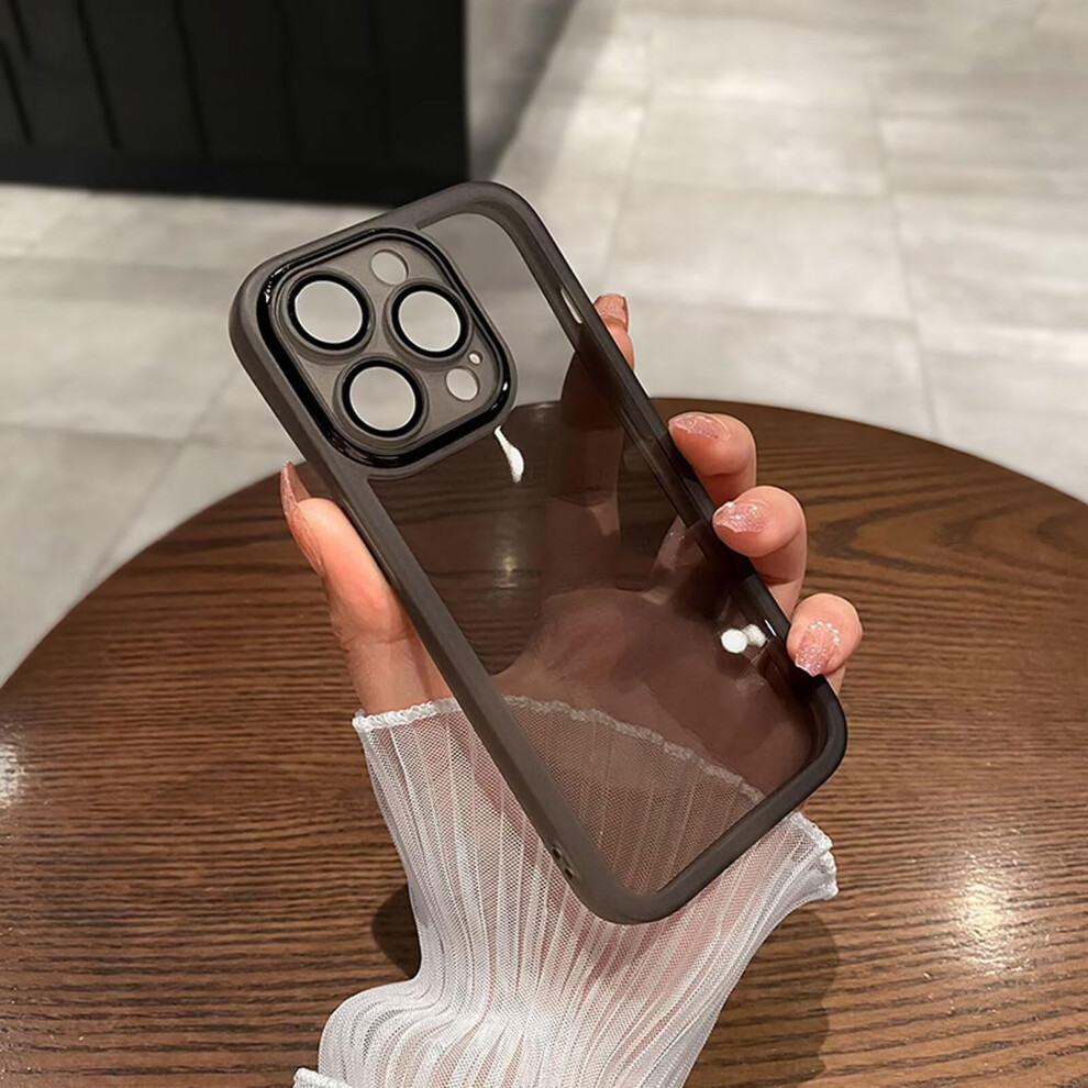 Crystal Clear Shockproof Anti Yellowing Tpu Slim Bumper With Camera Lens Protector Case For Iphone 11 Pro Max Black 9016109982308