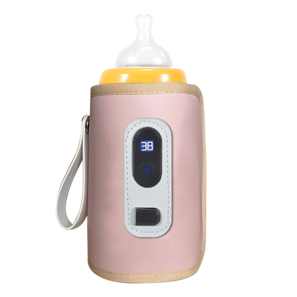 Lcd Screen Quick Heating Portable Bottle Warmer For Feeding Bottles Car Travel Pink