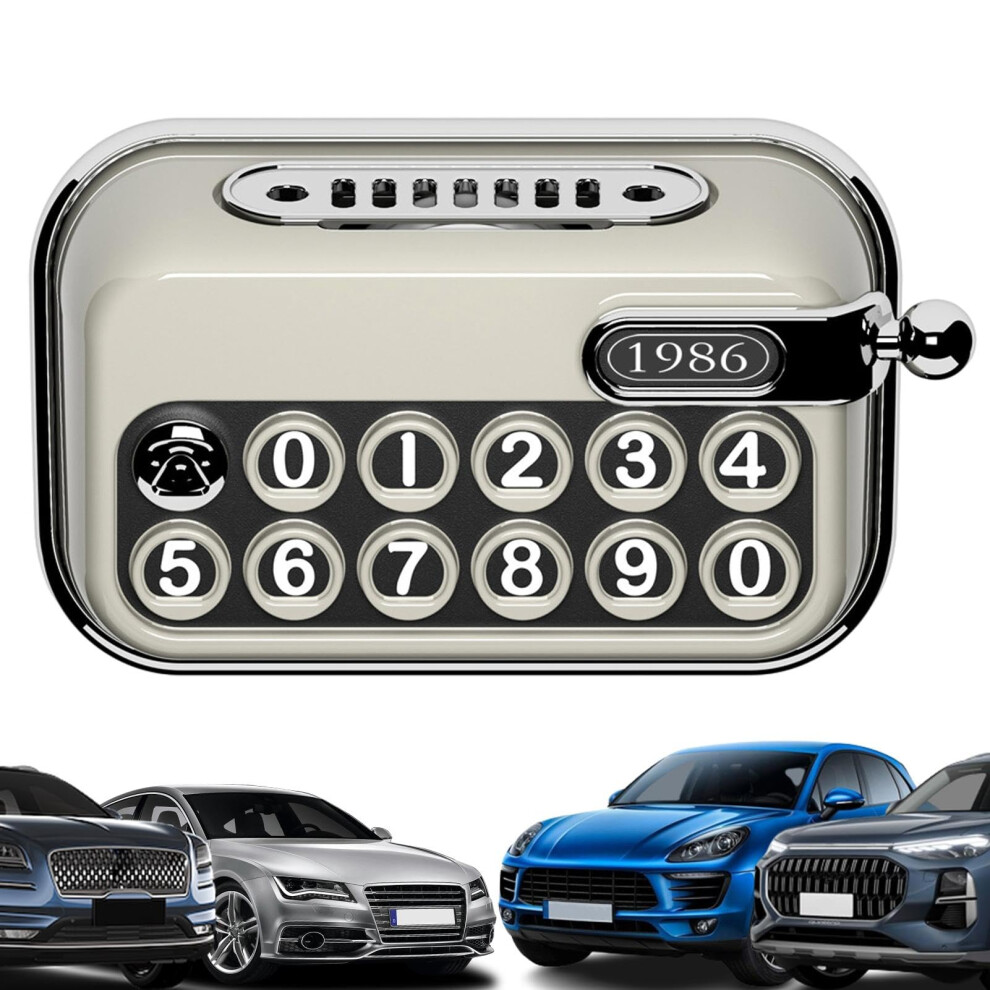 Parking Phone Number Display Plate Diffuser For Dashboard Car Accessories Temporary Parking Number Holder Beige 9354506833114