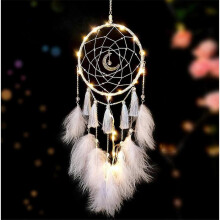 Dream Catcher,Handmade LED Dream Catchers for Bedroom Hanging Decorations Ornaments Craft for Girl Bedroom Accessories Blessing Gift(White)