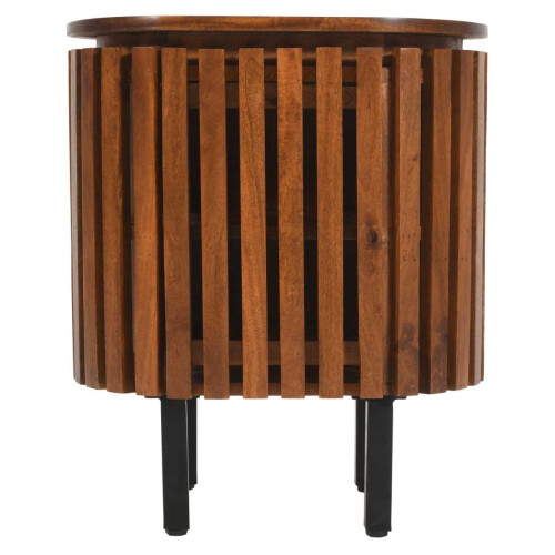 Slatted Mango Wood Bedside Table