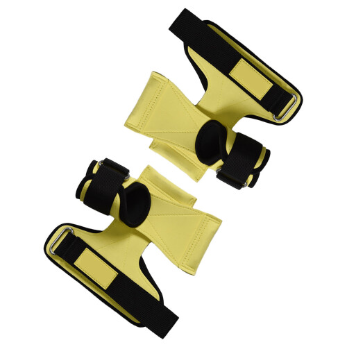 Weight Lifting Gloves with Wrist Support, Full Palm, Yellow
