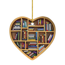 Outdoor Heater Book Lovers Bookcase Pendant Heart Shape Made Of Acrylic Bell Garden Black One Size