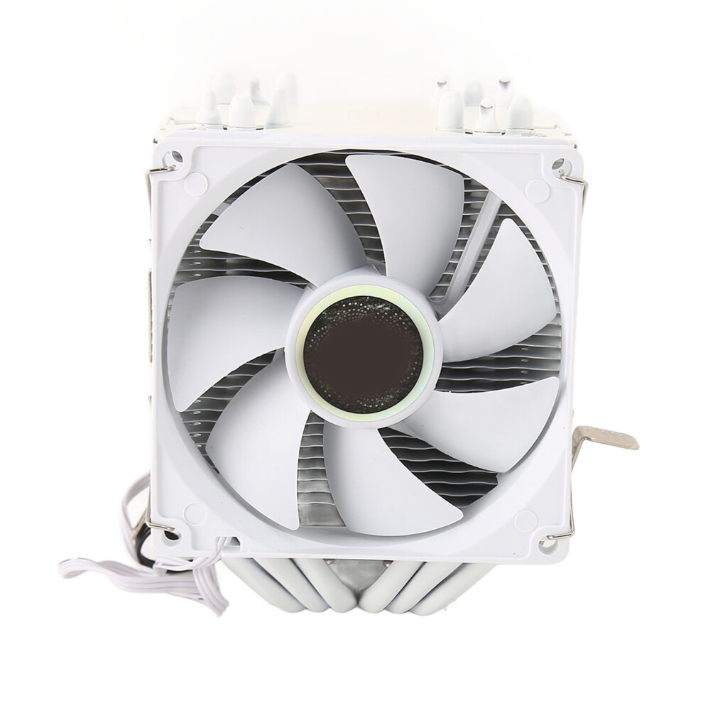 9Cm Dual Tower Cpu Cooler, 6 Copper Pipes, 90X90x25mm White 4621351150730