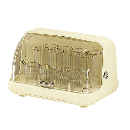 Transparent Plastic Cup Storage Box 38.5x27x25cm Dustproof Rack 2