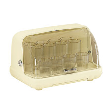 Transparent Plastic Cup Storage Box 38.5x27x25cm Dustproof Rack