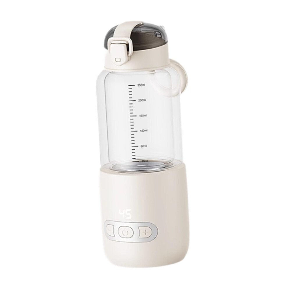Portable Milk Warmer USB Temperature-Controlled 250ml Beige For Water Bottles, Car Use, Daily Outdoor Picnics
