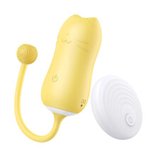 Vibrating Egg Remote Control Cat Egg Jumping G-Spot Vibrator Yellow For Women Electric Masturbator Balls Toy