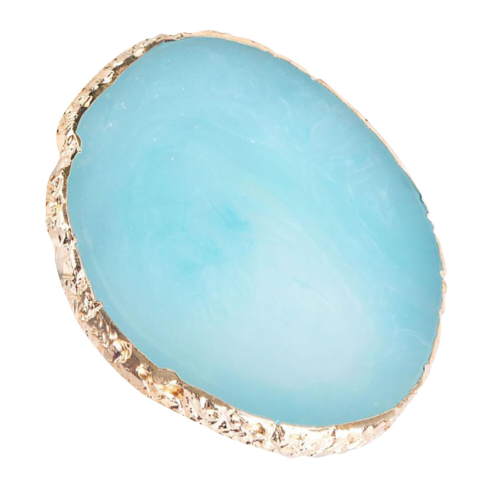 Gold/Blue Hem Trim Agate Resin Nail Art Palette For Salons,