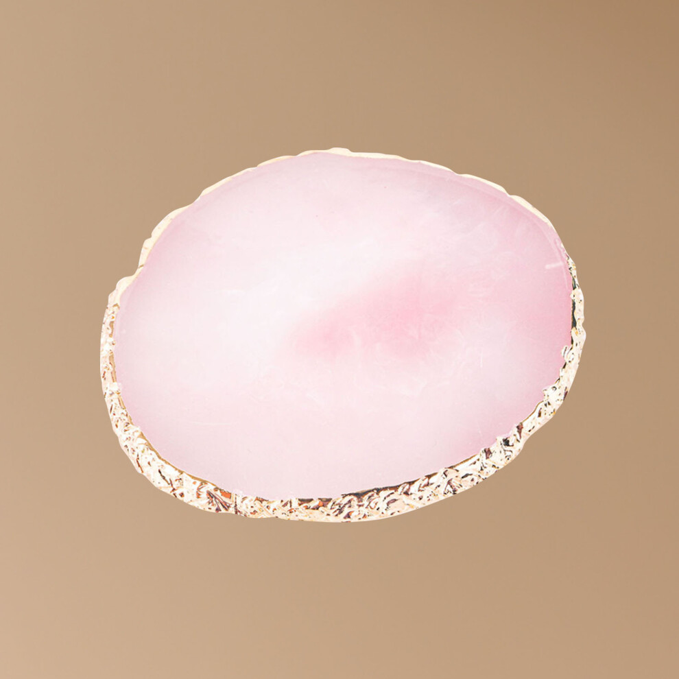 Gold/Pink Hem Trim Agate Resin Nail Art Palette For Salon