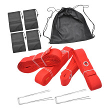 Beach Volleyball Court Boundary Line Kit, 16m & 8m Professional Webbing Straps, Portable Red Storage Bags