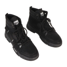 Men's Lightweight Non-Slip PU Leather Work Boots Black Size 42