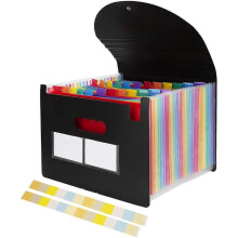 A4 Document File Folder, 24 Pockets Accordion Expandable File Folder, Plastic