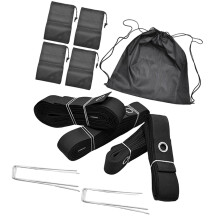 Volleyball Court Line Markers With Anchors Set 16M And 8M Black Webbing Straps