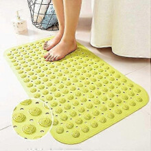 Popular Strong Anti Slip Shower Bath Mat Bathroom Safety Rubber Suction Cups (yellow-green,36cmx71cm)