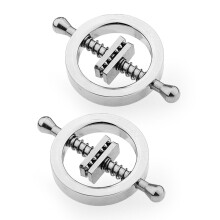SM Metal Erotic Breast Clips - Corrective Top Plate Spring Breast Clips, Color B, Stainless Steel, Adjustable Tension