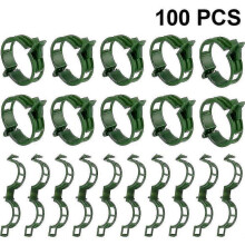 Plant Support Clips, Garden Support Clips, Garden Clips, Grape Vine, Tomato Vine Vegetables Plants Trellis(100 Pieces, Green)