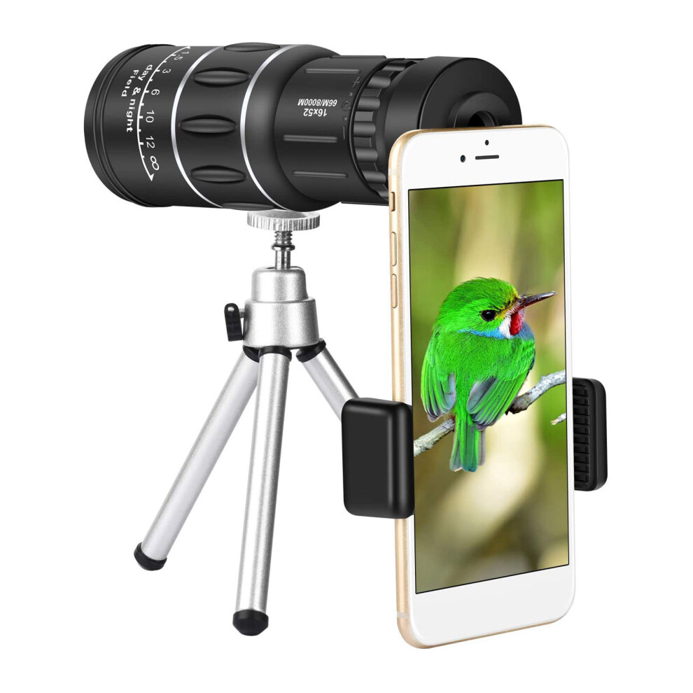 16X Monocular Telescope 52Mm Hd Film 8000M Outdoor View Green 6911351155988