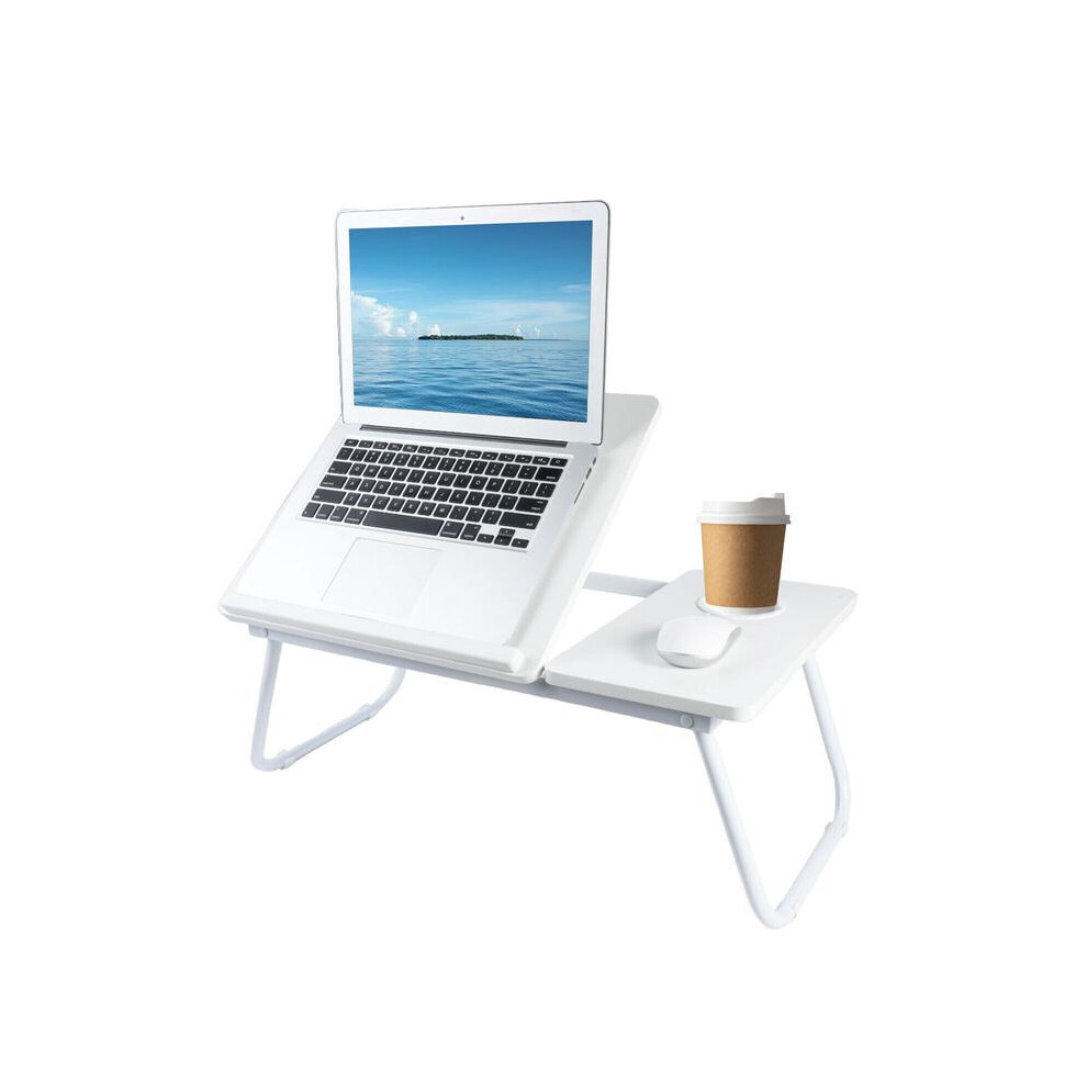 (White) Godyna Foldable Laptop Desk, Laptop Table With Cup Holder, Height Adjustable Computer Bed Tray Table, Reading Holder Notebook Stand For White 5011832410979