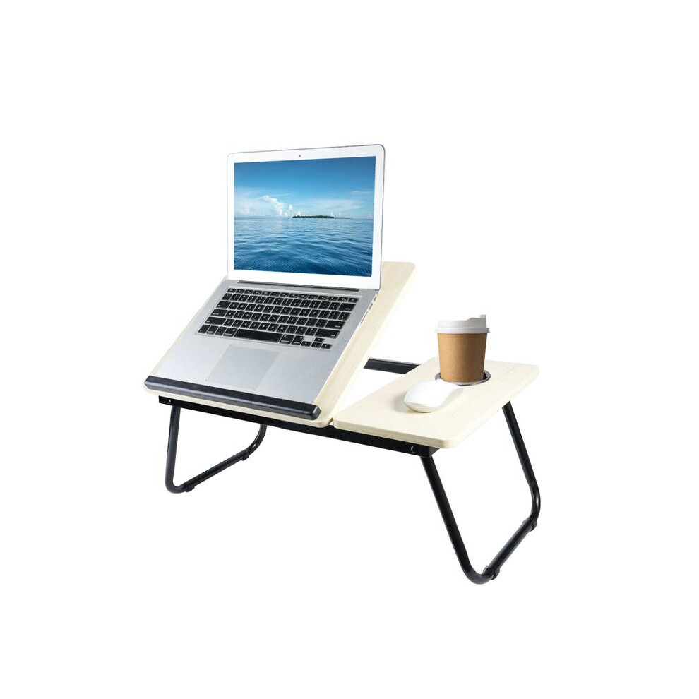 (Wood) Godyna Foldable Laptop Desk, Laptop Table With Cup Holder, Height Adjustable Computer Bed Tray Table, Reading Holder Notebook Stand For 5011832410986
