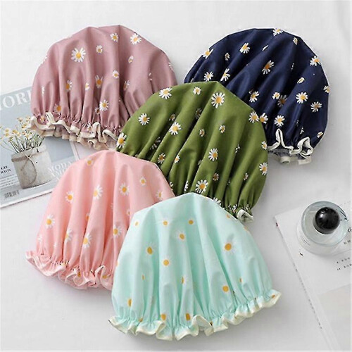 Shower Cap, Large Shower Cap for Women, Reusable Double Layer 2