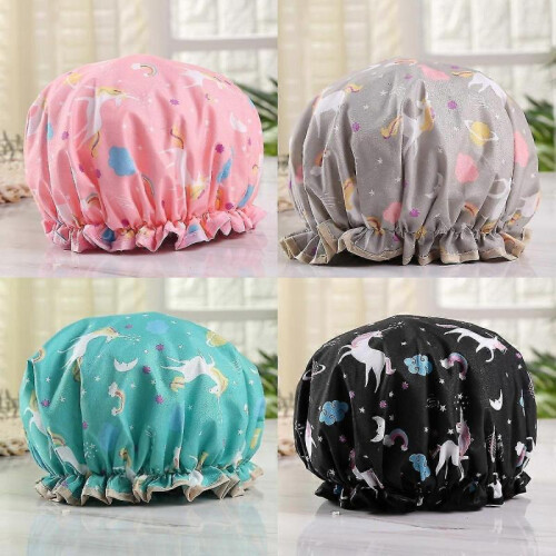Shower Cap, Large Shower Cap for Women, Reusable Double Layer 1