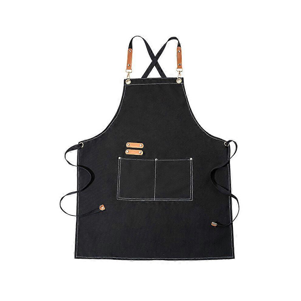 Kikidex (As Show, One Size) Xyc Barista Flower Shop Hairdresser Hair Stylist Florist Restaurant Bar Work Clothing Canvas Apron (Black) Black