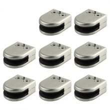 Glass Clamp 8 Pcs 8-10mm 304 Stainless Steel Glass Clip Clamp Support Flat Back Chromig Finish for Balustrade