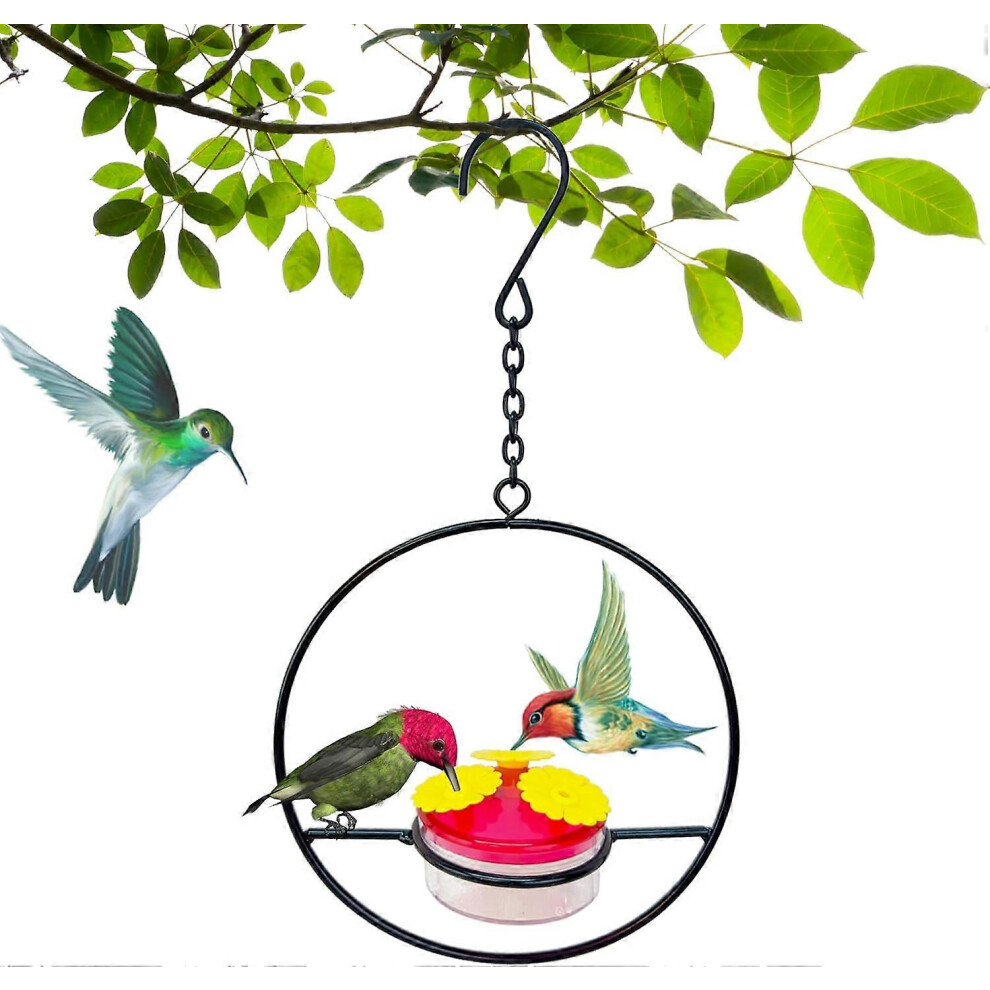 Kikidex (As Show, One Size) Hummingbird Feeder, Bird Feeders For Outdoors, Hanging Hummingbird Feede, Patio Outdoor Gifts For Bird Lovers (Circle)