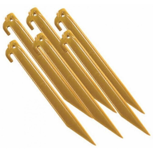 12" tent pegs (6-pack) yellow