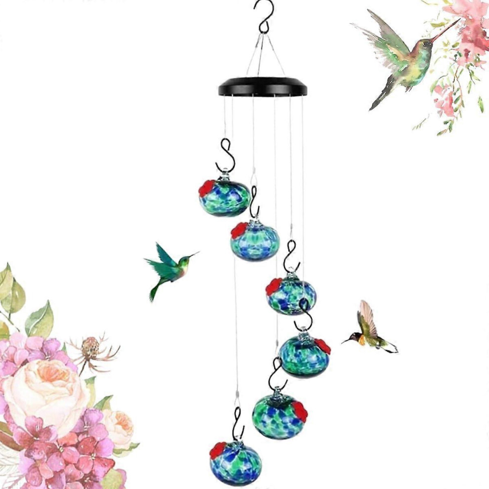 Kikidex (A3, One Size) Charming Wind Chimes Hummingbird Feeders, 2024 New Wind Chimes Hummingbird Feeders For Outdoors Hanging Viewing, Bird Feeders For Outdo