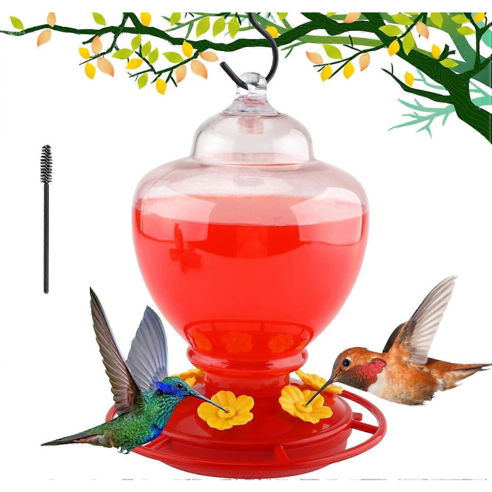 Kikidex (As Show, One Size) Hummingbird Feeder For Outdoors Hanging - Plastic Humming Bird Feeders 42 Ounce 6 Feeding Ports With Perch And Ant Guard Hook | Ea