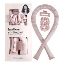 (Pink, 4 Counts/set) Heatless Hair Curler Set, 4 Counts/set Hair Curler & Hair Tie, Heatless Curling Rod Hair Styling Tools for Women & Girls, No Heat Hair