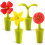 Silicone Sealing Wine Corks, Reusable Wine Flower Corks, Beer Flavoring Bottle Corkscrew Tools (4 Pack, Multicolor) 1