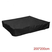 Square Dustproof Protection Sandbox Cover Waterproof Sandpit Pool Cover WithBlack200CMx200CM