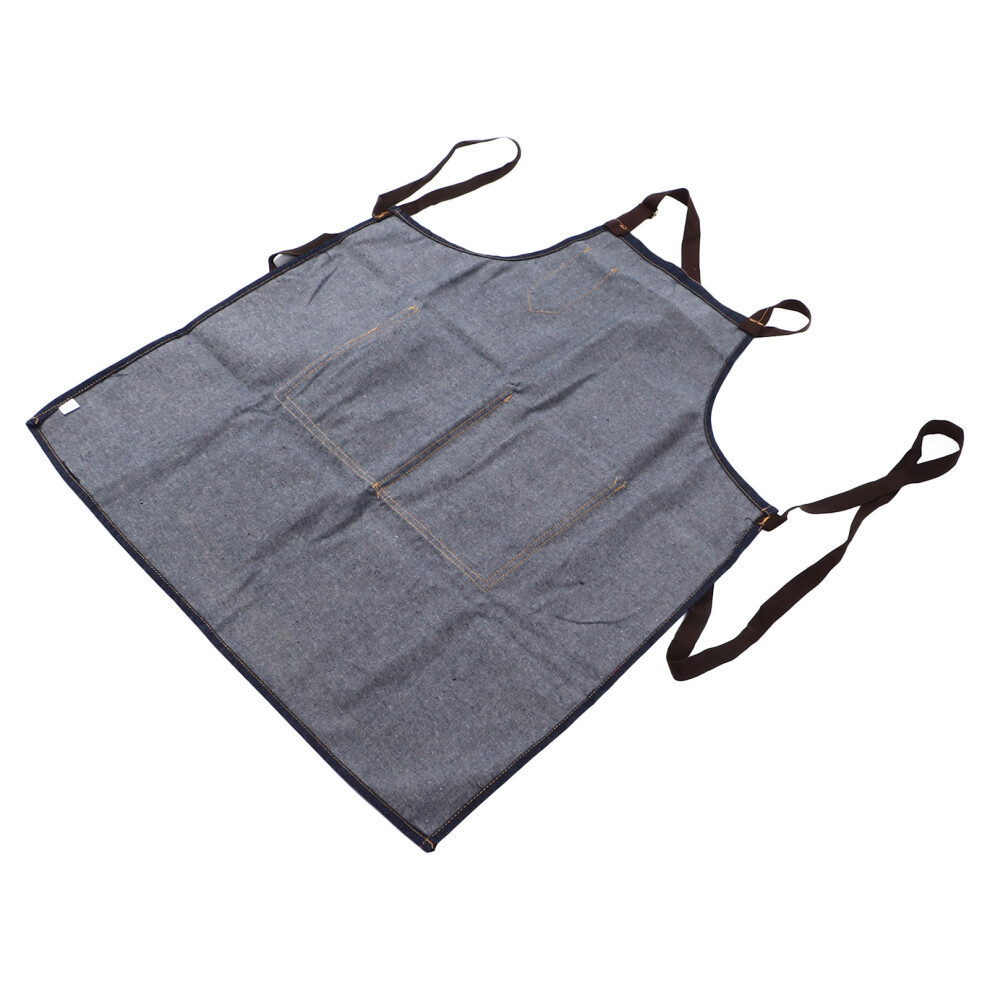 Denim Apron For Cooking & Grilling, Abrasion-Resistant, Washable 4931351157395