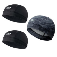 (2 black + black camouflage, One size) Cycling Cap, Protection Sports Cycling Cap, Hiking Hat, Breathable Sweat-absorbent Helmet Liner, Summer Sports Cap for Men & Women,