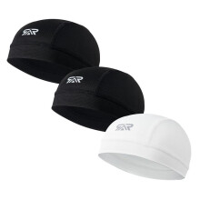 (2 black + white, One size) Cycling Cap, Protection Sports Cycling Cap, Hiking Hat, Breathable Sweat-absorbent Helmet Liner, Summer Sports Cap for Men & Women,