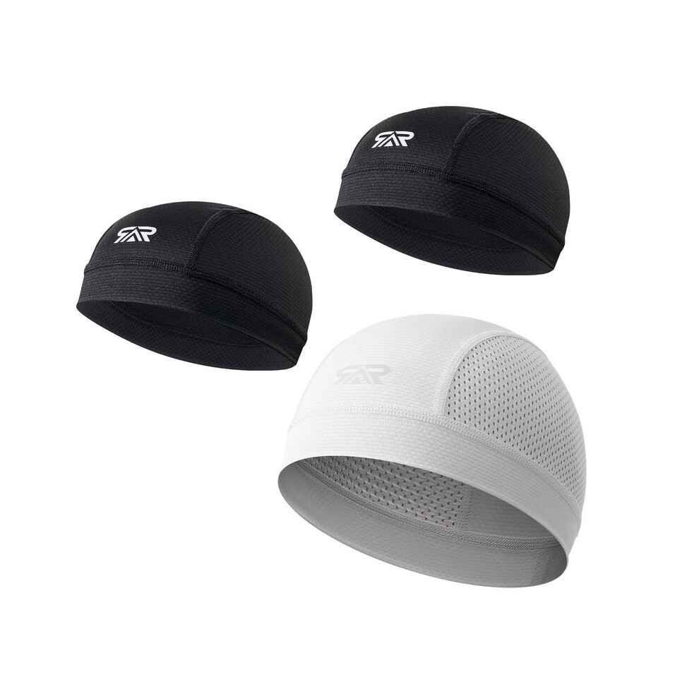 (black + black + breathable gray, One size) Cycling Cap, Protection Sports Cycling Cap, Hiking Hat, Breathable Sweat-absorbent Helmet Liner, Summer Sp
