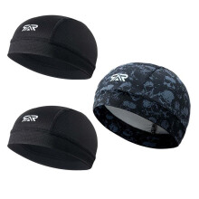 (Black + Ebony Skull, One size) Cycling Cap, Protection Sports Cycling Cap, Hiking Hat, Breathable Sweat-absorbent Helmet Liner, Summer Sports Cap for Men & Women,