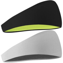 2 Pack Men's Headbands, Unisex, Performance Stretch and Moisture Wicking for Running Workout Gym Tennis Basketball