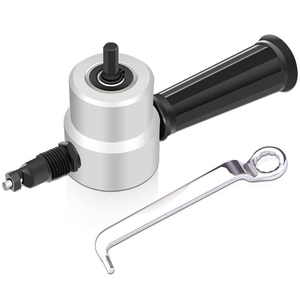Double Head Sheet Metal Nibbler 360 Degree Adjustable Drill Cutter Attachment With Wrench 9393856857678
