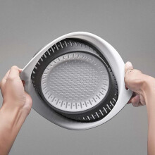 BPA Free Silicone Food Strainer with Plastic Handles, Vegetable and Fruit Can Foldable Colander Strainer Dishwasher Safe - Small