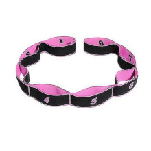 Yoga Ballet Stretch Strap, Flexibility Loops Equipment, Dance Training Band, Physical Therapy(1 Piece, Pink Black)